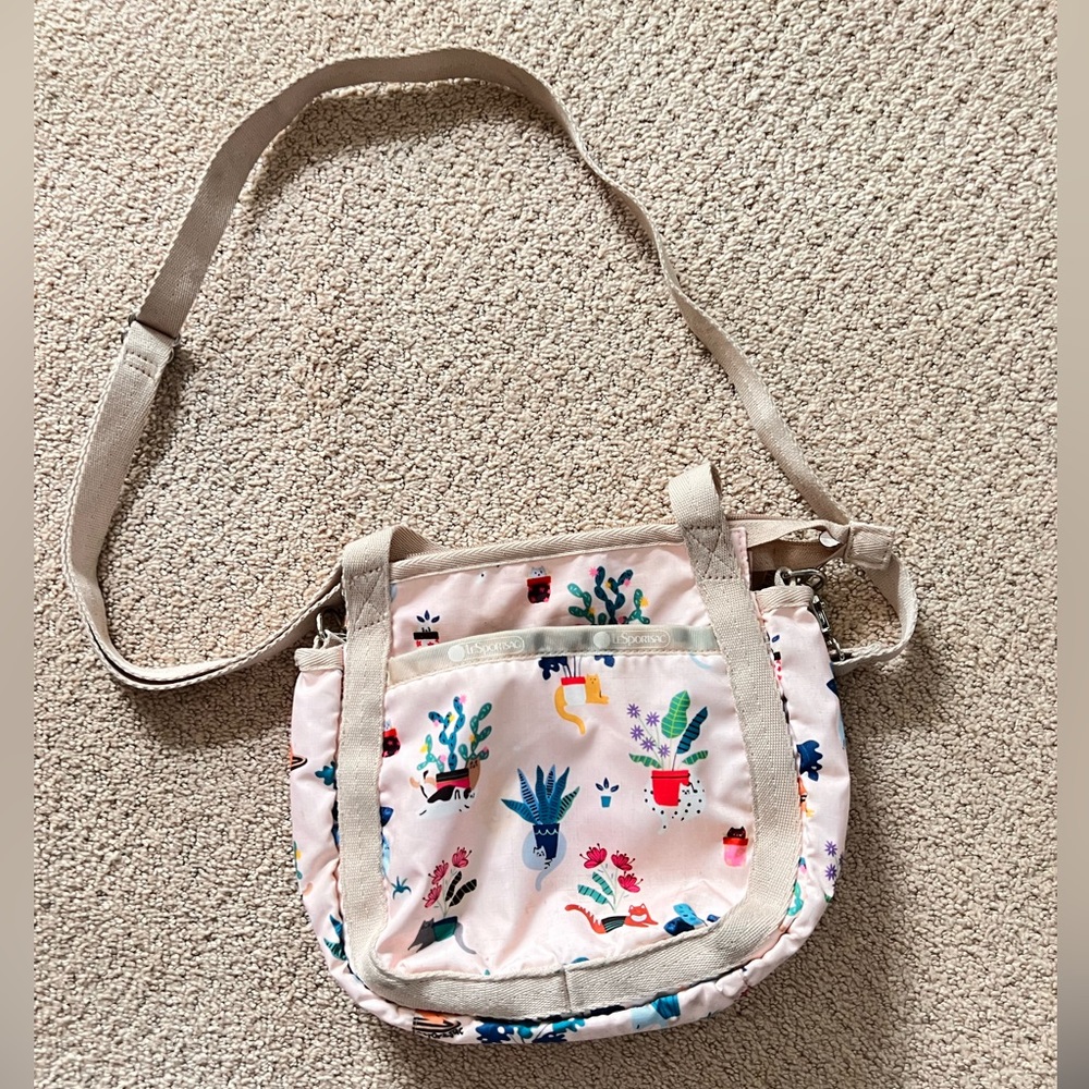 LeSporsac Pink Cat Cute Bag Shoulder Crossbody Small